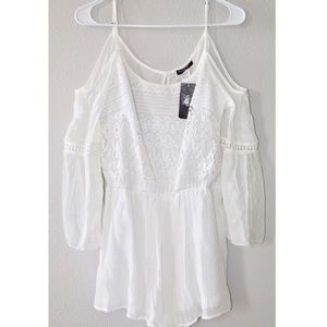 Open Shoulder Boho Romper Shorts